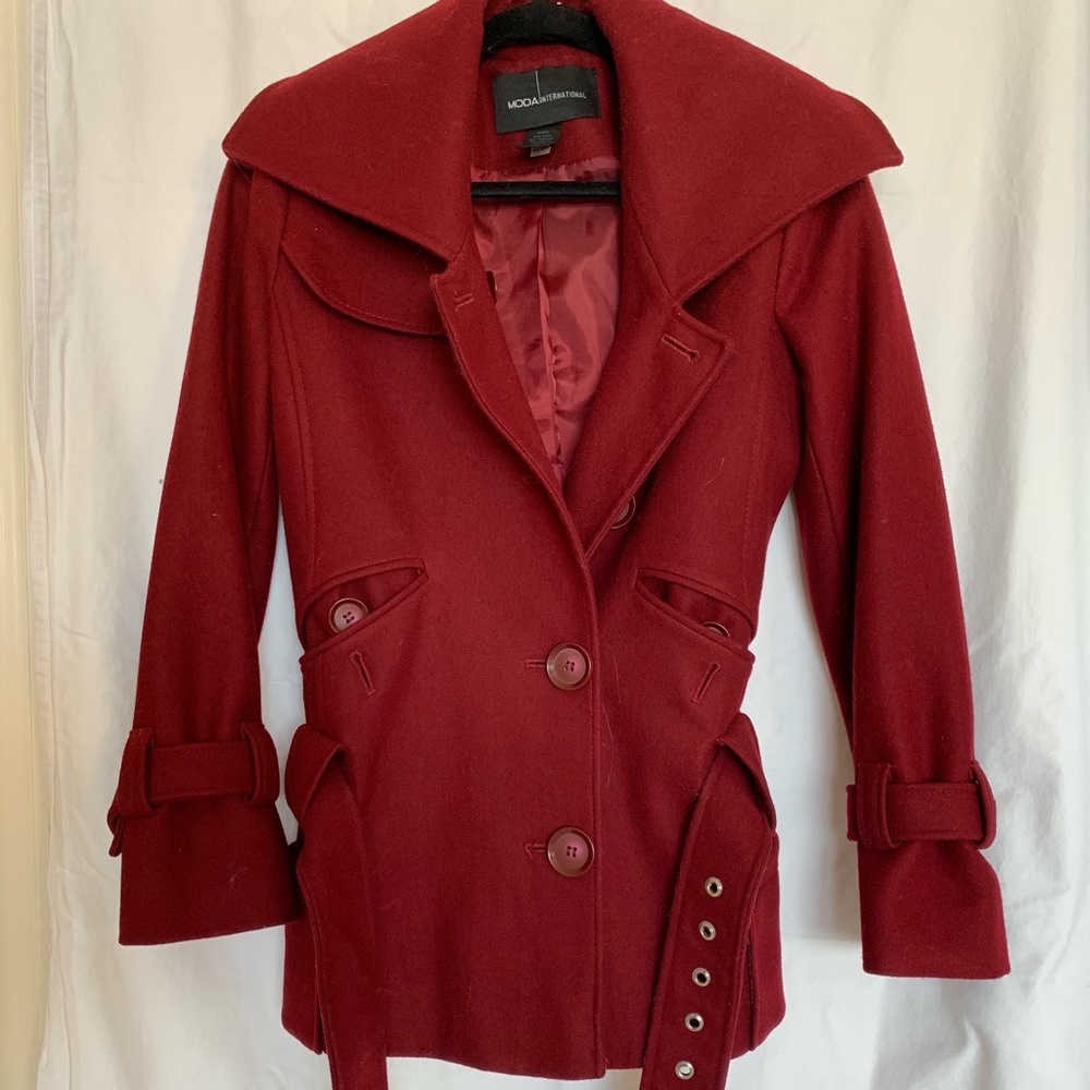 Moto Pea Coat